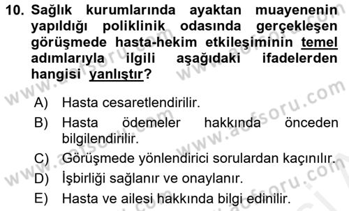 Sağlık Kurumlarında İletişim Dersi 2017 - 2018 Yılı 3 Ders Sınav Soruları 10. Soru