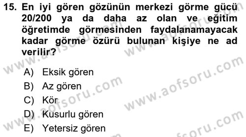 Sağlık Kurumlarında İletişim Dersi 2017 - 2018 Yılı 3 Ders Sınav Soruları 15. Soru
