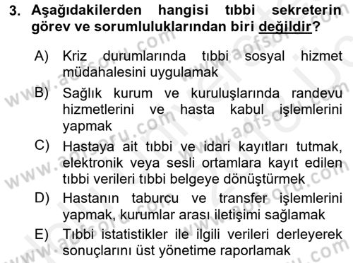 Sağlık Kurumlarında İletişim Dersi 2017 - 2018 Yılı 3 Ders Sınav Soruları 3. Soru