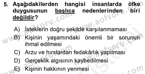 Sağlık Kurumlarında İletişim Dersi 2017 - 2018 Yılı 3 Ders Sınav Soruları 5. Soru