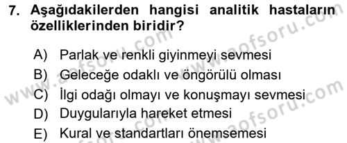 Sağlık Kurumlarında İletişim Dersi 2017 - 2018 Yılı 3 Ders Sınav Soruları 7. Soru