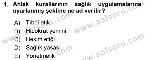 Sağlık Kurumlarında İletişim Dersi 2017 - 2018 Yılı (Vize) Ara Sınav Soruları 1. Soru