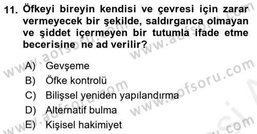 Sağlık Kurumlarında İletişim Dersi 2017 - 2018 Yılı (Vize) Ara Sınav Soruları 11. Soru