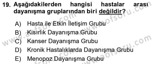 Sağlık Kurumlarında İletişim Dersi 2017 - 2018 Yılı (Vize) Ara Sınav Soruları 19. Soru