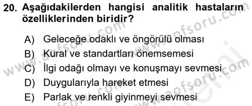 Sağlık Kurumlarında İletişim Dersi 2017 - 2018 Yılı (Vize) Ara Sınav Soruları 20. Soru