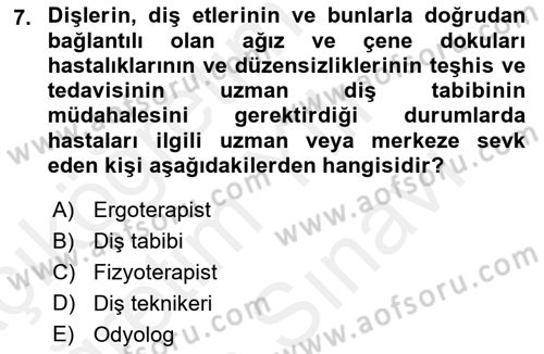 Sağlık Kurumlarında İletişim Dersi 2017 - 2018 Yılı (Vize) Ara Sınav Soruları 7. Soru