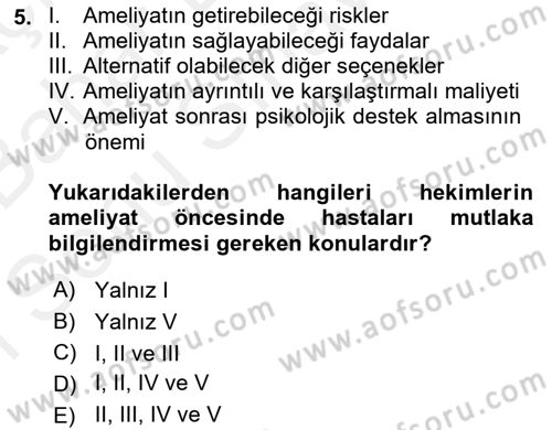 Sağlık Kurumlarında İletişim Dersi 2017 - 2018 Yılı (Final) Dönem Sonu Sınav Soruları 5. Soru