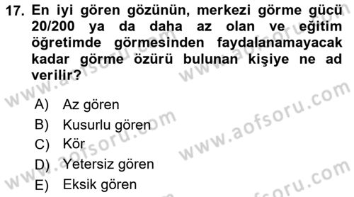 Sağlık Kurumlarında İletişim Dersi 2018 - 2019 Yılı 3 Ders Sınav Soruları 17. Soru
