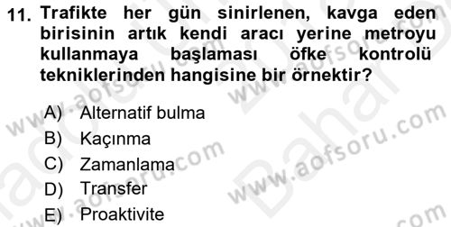 Sağlık Kurumlarında İletişim Dersi 2018 - 2019 Yılı (Vize) Ara Sınav Soruları 11. Soru