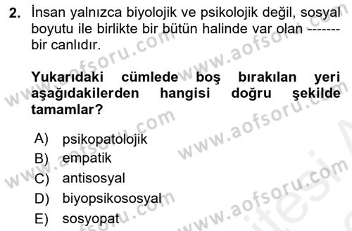 Sağlık Kurumlarında İletişim Dersi 2018 - 2019 Yılı (Vize) Ara Sınav Soruları 2. Soru