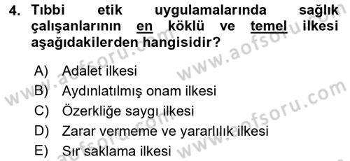 Sağlık Kurumlarında İletişim Dersi 2018 - 2019 Yılı (Vize) Ara Sınav Soruları 4. Soru