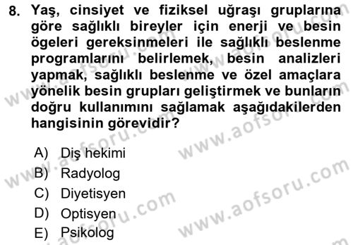 Sağlık Kurumlarında İletişim Dersi 2018 - 2019 Yılı (Vize) Ara Sınav Soruları 8. Soru