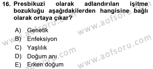 Sağlık Kurumlarında İletişim Dersi 2018 - 2019 Yılı (Final) Dönem Sonu Sınav Soruları 16. Soru
