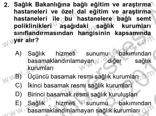 Sağlık Kurumlarında İletişim Dersi 2018 - 2019 Yılı Yaz Okulu Sınav Soruları 2. Soru