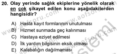 Sağlık Kurumlarında İletişim Dersi 2018 - 2019 Yılı Yaz Okulu Sınav Soruları 20. Soru