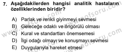 Sağlık Kurumlarında İletişim Dersi 2018 - 2019 Yılı Yaz Okulu Sınav Soruları 7. Soru