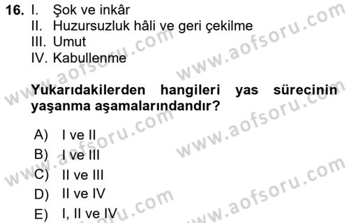 Sağlık Kurumlarında İletişim Dersi 2020 - 2021 Yılı Yaz Okulu Sınav Soruları 16. Soru