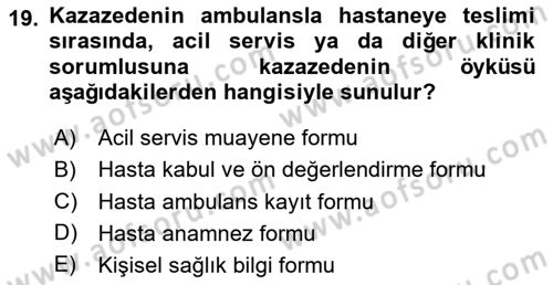 Sağlık Kurumlarında İletişim Dersi 2020 - 2021 Yılı Yaz Okulu Sınav Soruları 19. Soru