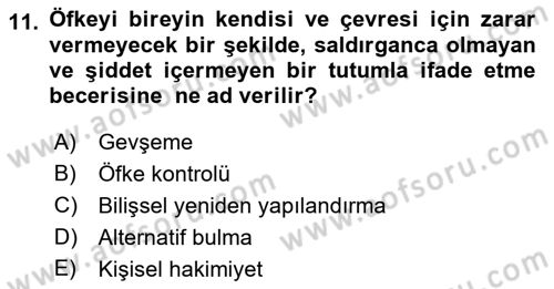 Sağlık Kurumlarında İletişim Dersi 2021 - 2022 Yılı (Vize) Ara Sınav Soruları 11. Soru