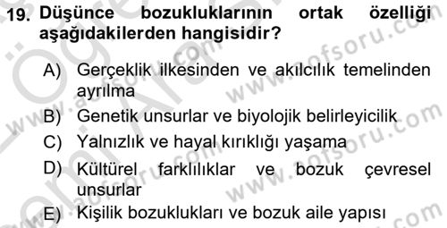 Sağlık Kurumlarında İletişim Dersi 2021 - 2022 Yılı (Vize) Ara Sınav Soruları 19. Soru
