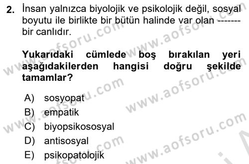 Sağlık Kurumlarında İletişim Dersi 2021 - 2022 Yılı (Vize) Ara Sınav Soruları 2. Soru