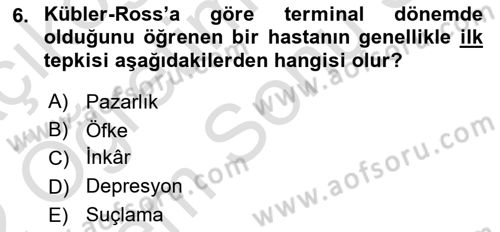 Sağlık Kurumlarında İletişim Dersi 2021 - 2022 Yılı (Final) Dönem Sonu Sınav Soruları 6. Soru