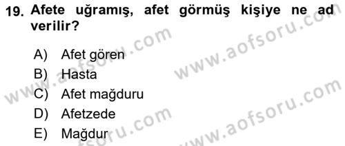 Sağlık Kurumlarında İletişim Dersi 2021 - 2022 Yılı Yaz Okulu Sınav Soruları 19. Soru