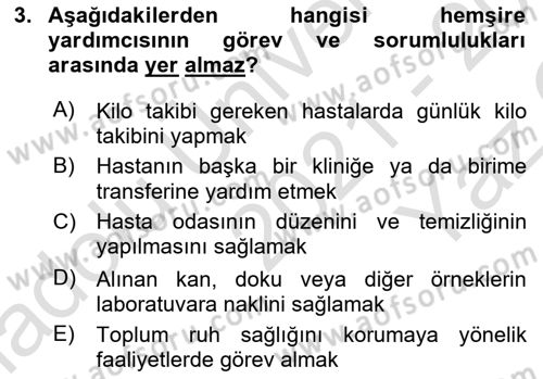 Sağlık Kurumlarında İletişim Dersi 2021 - 2022 Yılı Yaz Okulu Sınav Soruları 3. Soru