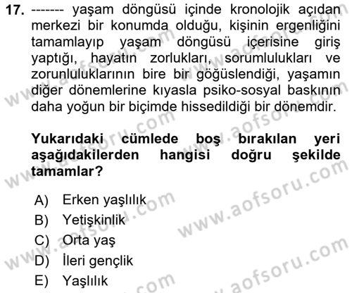 Sağlık Kurumlarında İletişim Dersi 2023 - 2024 Yılı (Vize) Ara Sınav Soruları 17. Soru