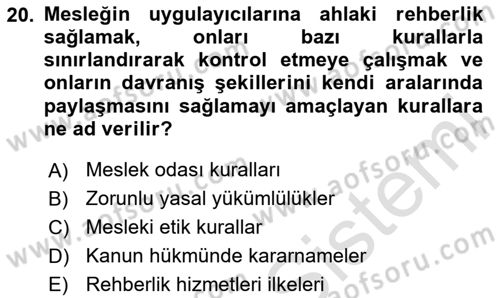 Sağlık Kurumlarında İletişim Dersi 2023 - 2024 Yılı (Final) Dönem Sonu Sınav Soruları 20. Soru