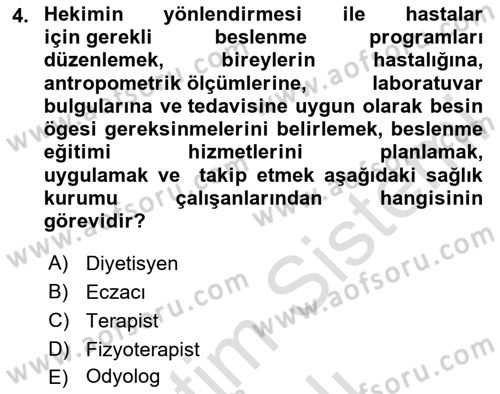 Sağlık Kurumlarında İletişim Dersi 2023 - 2024 Yılı Yaz Okulu Sınav Soruları 4. Soru
