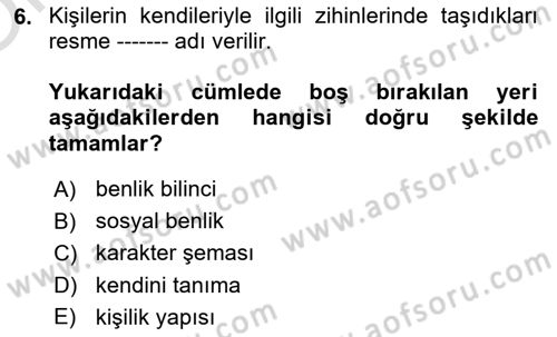 Sağlık Kurumlarında İletişim Dersi 2023 - 2024 Yılı Yaz Okulu Sınav Soruları 6. Soru