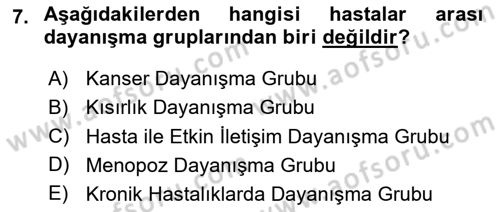 Sağlık Kurumlarında İletişim Dersi 2023 - 2024 Yılı Yaz Okulu Sınav Soruları 7. Soru