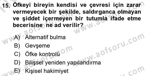 Sağlık Kurumlarında İletişim Dersi 2024 - 2025 Yılı (Vize) Ara Sınav Soruları 15. Soru