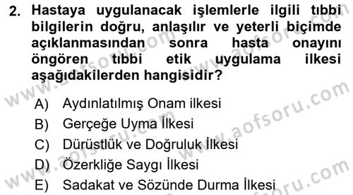 Sağlık Kurumlarında İletişim Dersi 2024 - 2025 Yılı (Vize) Ara Sınav Soruları 2. Soru