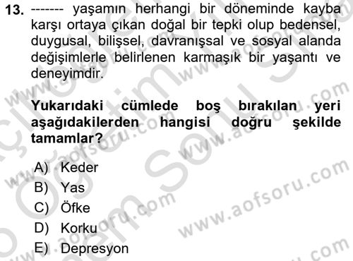 Sağlık Kurumlarında İletişim Dersi 2024 - 2025 Yılı (Final) Dönem Sonu Sınav Soruları 13. Soru