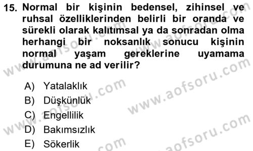 Sağlık Kurumlarında İletişim Dersi 2024 - 2025 Yılı (Final) Dönem Sonu Sınav Soruları 15. Soru