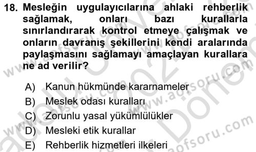Sağlık Kurumlarında İletişim Dersi 2024 - 2025 Yılı (Final) Dönem Sonu Sınav Soruları 18. Soru