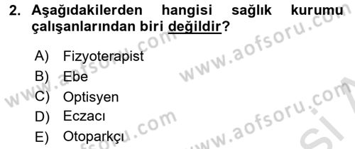 Sağlık Kurumlarında İletişim Dersi 2024 - 2025 Yılı (Final) Dönem Sonu Sınav Soruları 2. Soru