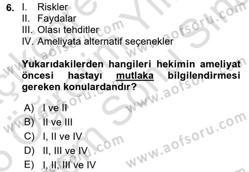 Sağlık Kurumlarında İletişim Dersi 2024 - 2025 Yılı (Final) Dönem Sonu Sınav Soruları 6. Soru