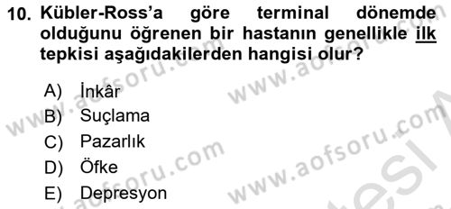 Sağlık Kurumlarında İletişim Dersi 2024 - 2025 Yılı Yaz Okulu Sınav Soruları 10. Soru