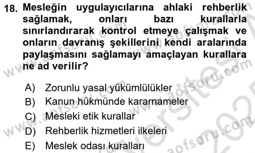 Sağlık Kurumlarında İletişim Dersi 2024 - 2025 Yılı Yaz Okulu Sınav Soruları 18. Soru