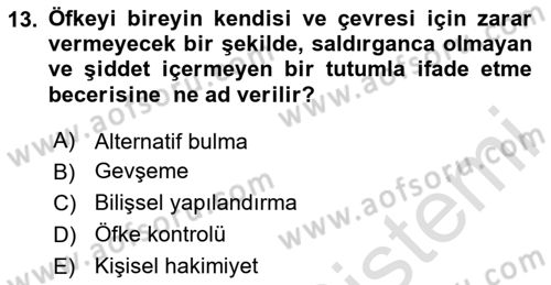 Sağlık Kurumlarında İletişim Dersi 2025 - 2026 Yılı (Vize) Ara Sınav Soruları 13. Soru