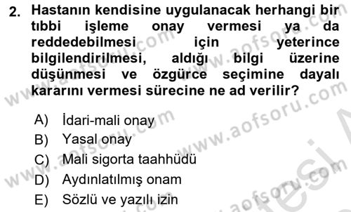 Sağlık Kurumlarında İletişim Dersi 2025 - 2026 Yılı (Vize) Ara Sınav Soruları 2. Soru