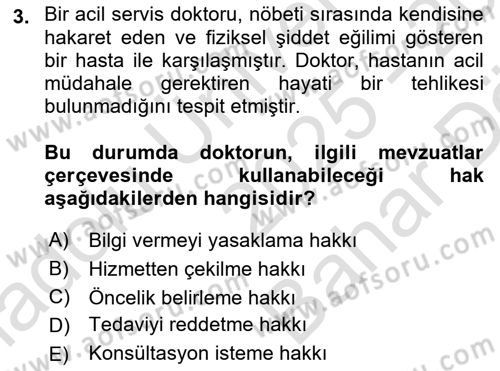 Sağlık Kurumlarında İletişim Dersi 2025 - 2026 Yılı (Vize) Ara Sınav Soruları 3. Soru