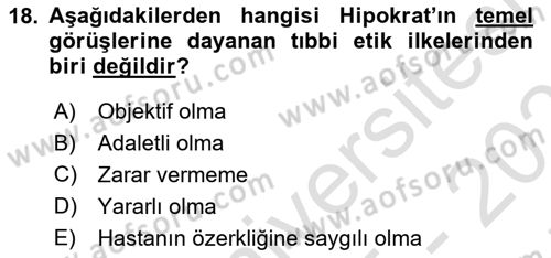 Sağlık Kurumlarında İletişim Dersi 2025 - 2026 Yılı (Final) Dönem Sonu Sınav Soruları 18. Soru