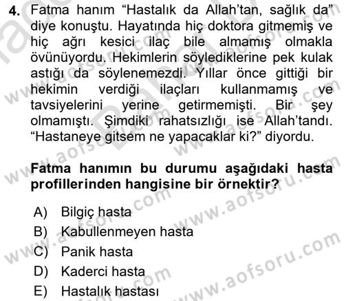 Sağlık Kurumlarında İletişim Dersi 2025 - 2026 Yılı (Final) Dönem Sonu Sınav Soruları 4. Soru