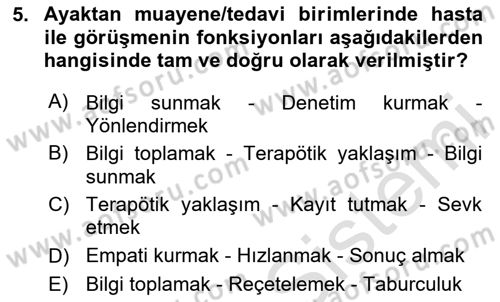 Sağlık Kurumlarında İletişim Dersi 2025 - 2026 Yılı (Final) Dönem Sonu Sınav Soruları 5. Soru