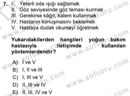Sağlık Kurumlarında İletişim Dersi 2025 - 2026 Yılı (Final) Dönem Sonu Sınav Soruları 7. Soru