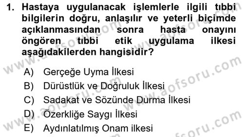 Sağlık Kurumlarında İletişim Dersi 2025 - 2026 Yılı Yaz Okulu Sınav Soruları 1. Soru